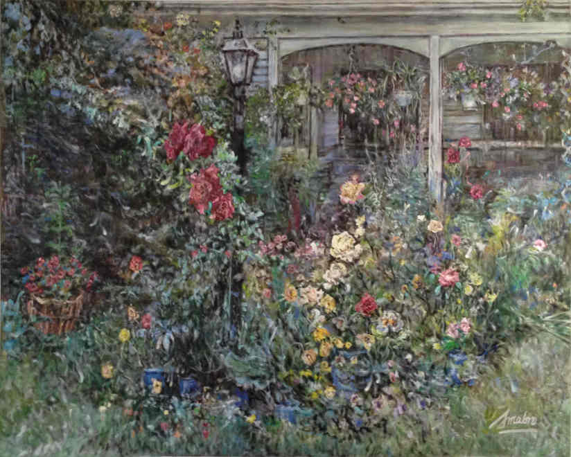 THE NEIGHBOR'S GARDEN, Oil 60in x 48in